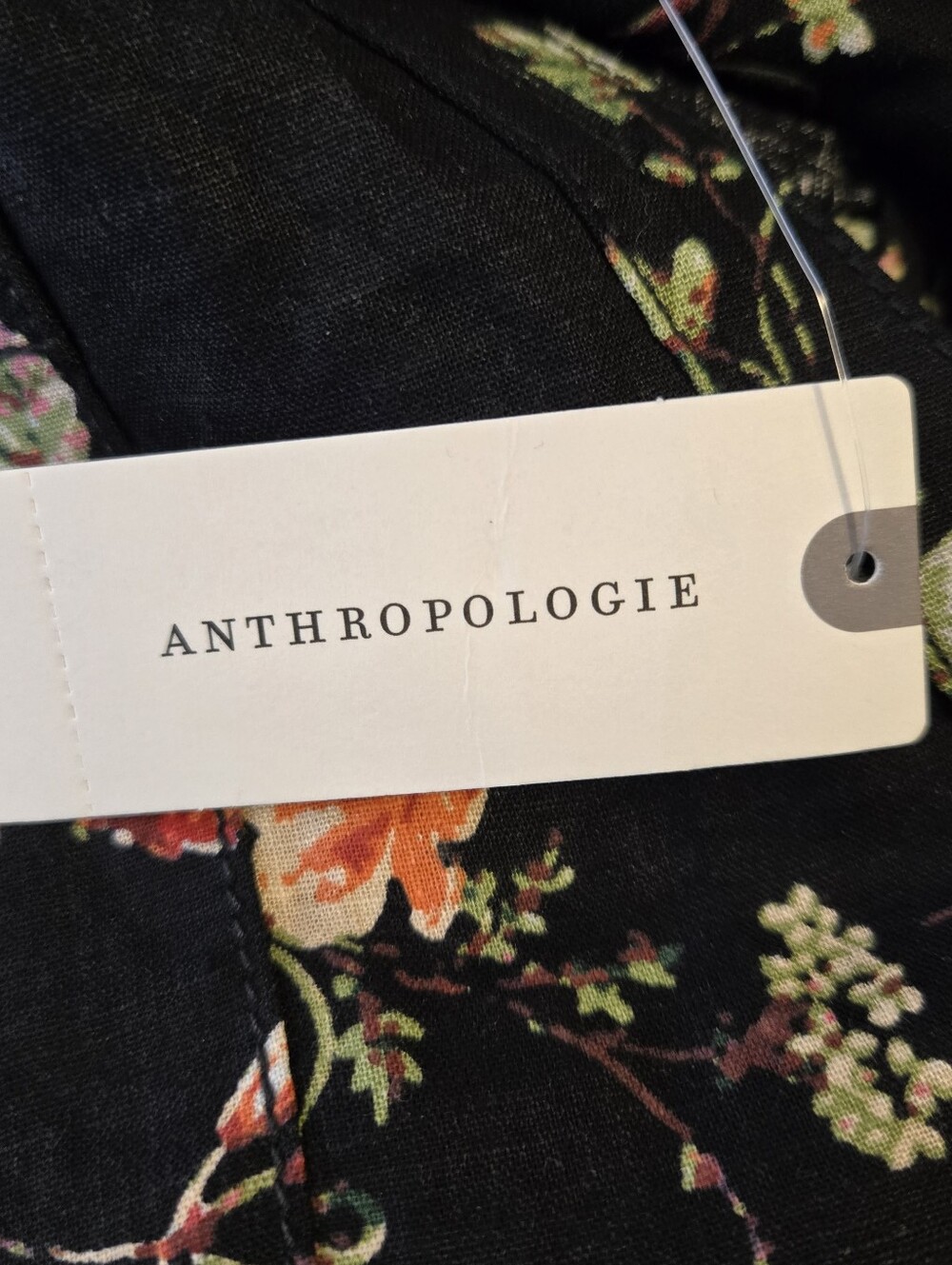 NWT Anthropolgie Pilcro Cropped Tie Waist Crop Top In Black Floral Size Large - Picture 11 of 14
